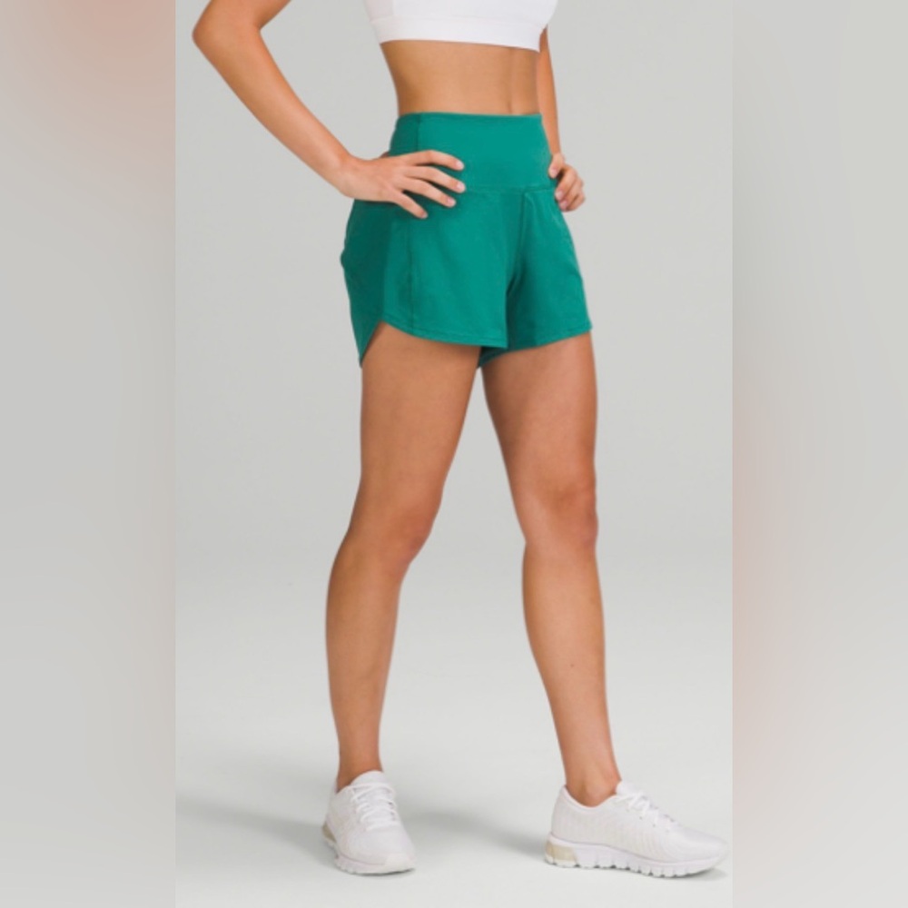 Lululemon SPEED UP HIGH-RISE SHORT 4" in Teal Lagoon